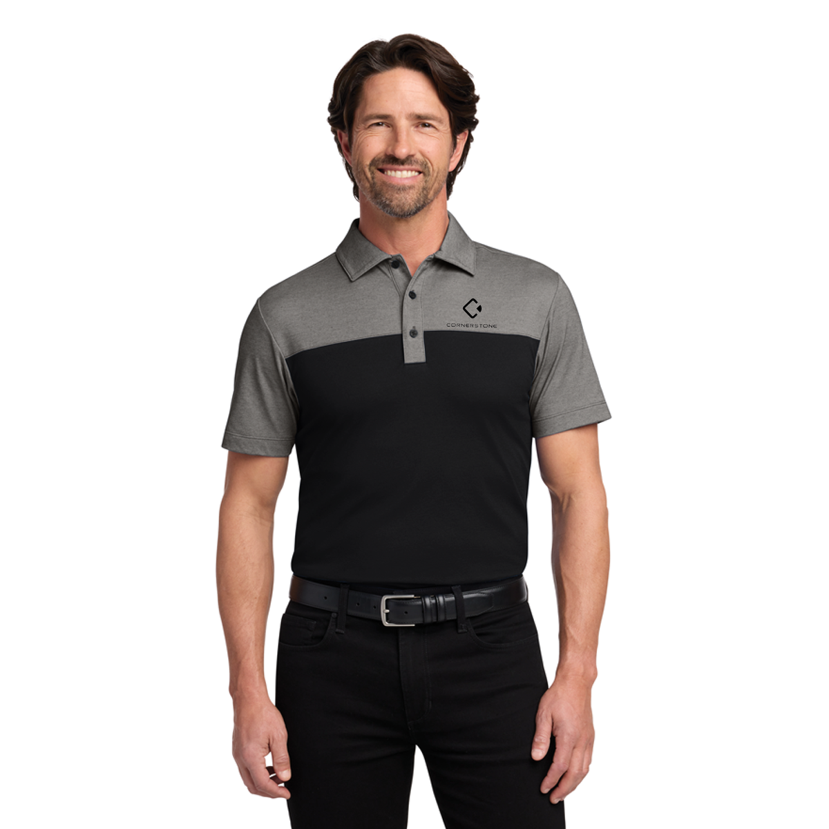 Port Authority® Fine Pique Blend Blocked Polo