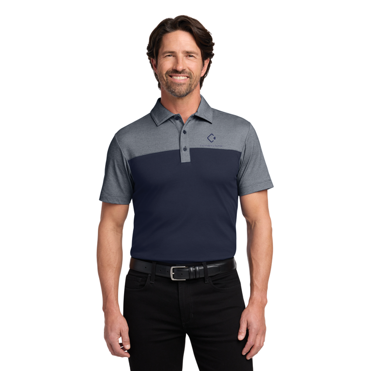 Port Authority® Fine Pique Blend Blocked Polo
