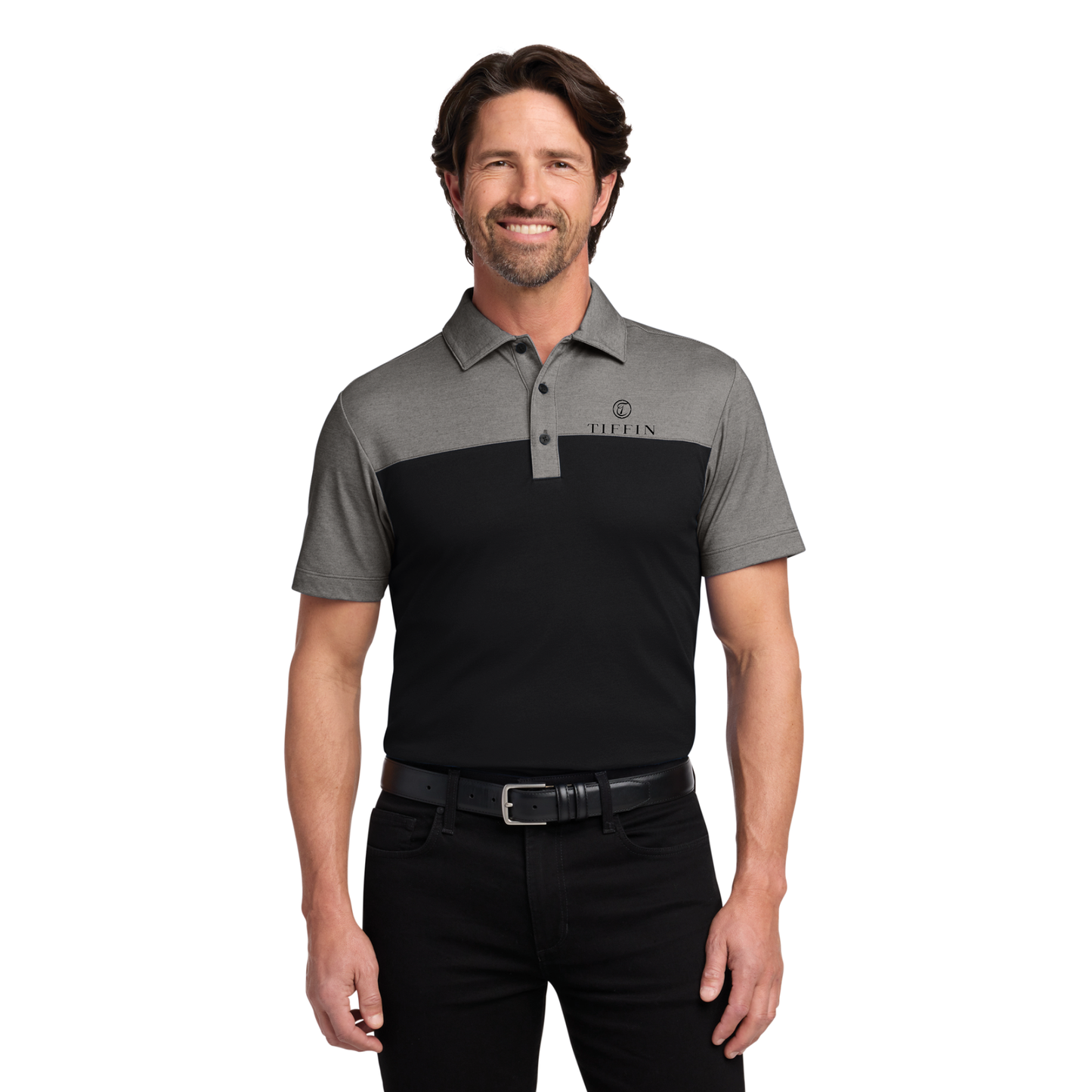 Port Authority® Fine Pique Blend Blocked Polo